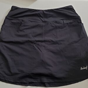 BALEAF  Womens Athletic Skirt with Shorts and pockets. Black Medium Skort